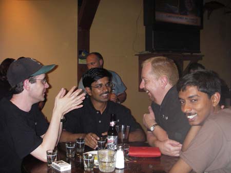 Joel Kittinger, Vishal	Singh, Tim Barham, and Srikanth Neelamraju. Photo courtesy of Michael Ormes.