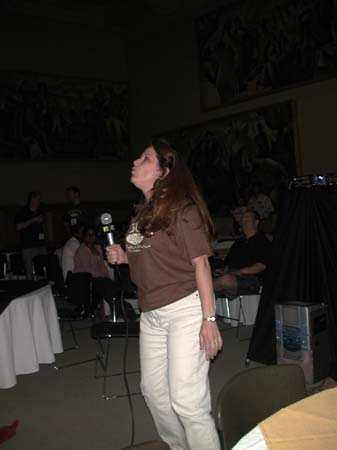 Martha Moore woos the crowd with her karaoke performance