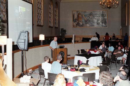 Bill Hurley presents his winning entry in the Hack Ack. Photo courtesy of Steve Stacy