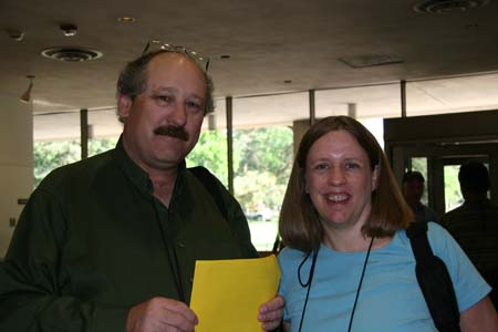 Robert Dick and Mary Gutwein sharing some Humana notes