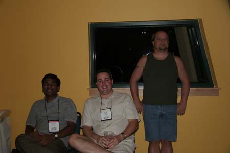 Some of the SumTotal braintrust: Shashidhar Varanasi, Aaron Smith, and Denny Dedmore.