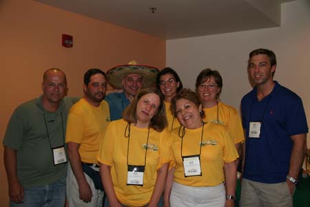 Hack Ack participants Brad Pennington, Lee Karns, Mauro Rech, Tina Rice, Marge Bauer, Adam Brown, Mary Gutwein, and Lucy McKain. Not pictured: Erik Jaros.